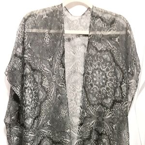 Sheer Drape Paisley/Stripe Piping - OS